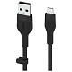Кабель зарядки/синхронизации Belkin USB-A > Lightning, 2м, силиконовый с клипсой, черный