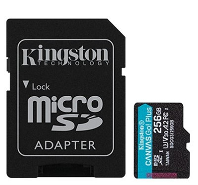 Карта памяти MicroSDXC 256GB UHS-I/U3 Class 10 Kingston Canvas Go! Plus R170/W90MB/s + SD-адаптер (SDCG3/256GB)