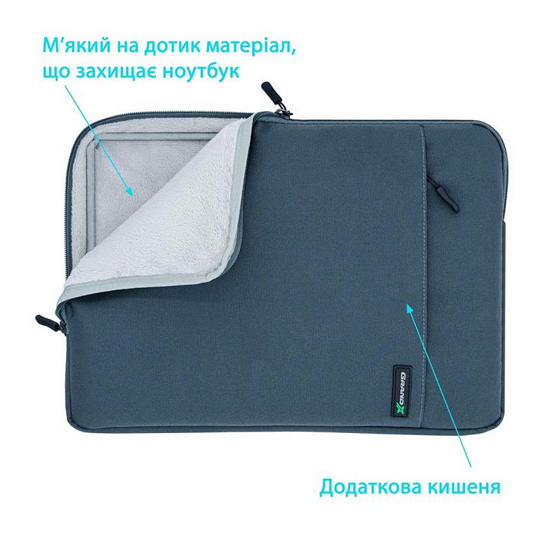 Чохол для ноутбука Grand-X SL-14D 14" Dark Grey