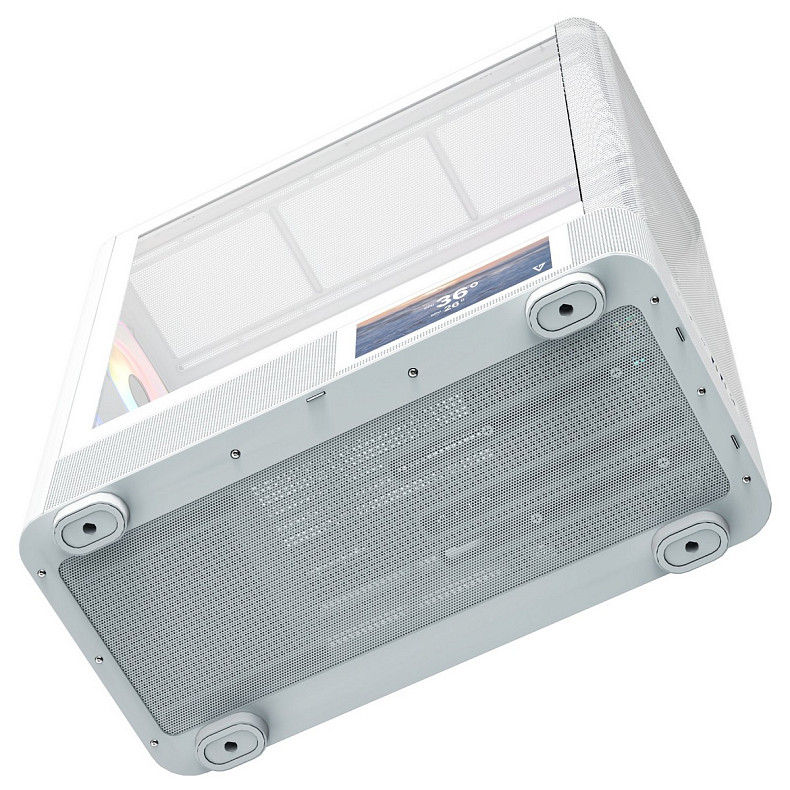 Корпус Modecom VOLCANO AQ400 ARGB MIDI SIDE LCD 6,2”, 4x120mm fans WHITE без БЖ ATX