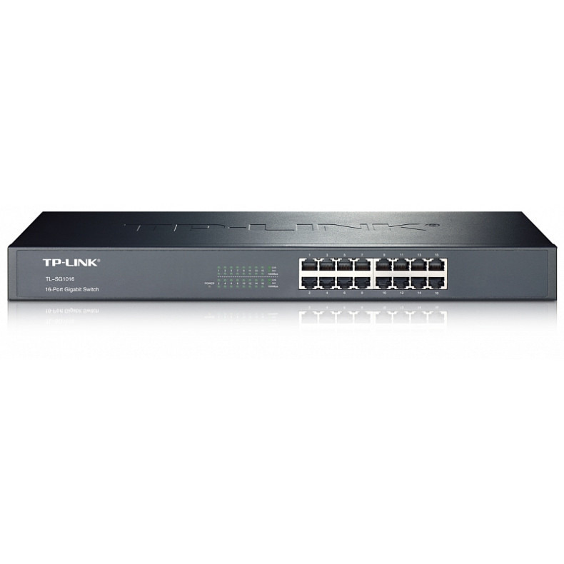 Коммутатор TP-LINK TL-SG1016 (16х10/100/1000 Мбит, металл, монтаж в стойку)