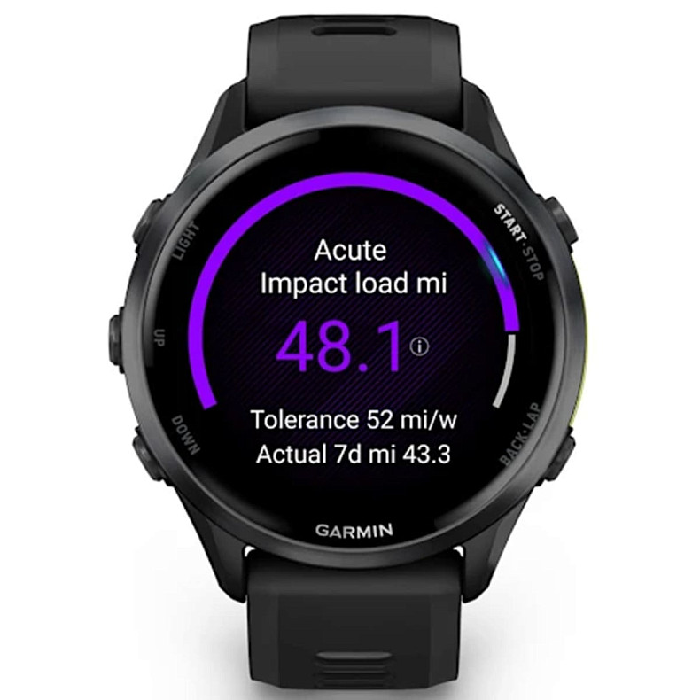 Спортивний годинник Garmin Forerunner 970 Carbon Gray DLC Titanium with Black Case and Black/Translucent Whitestone Band (010-02969-00)