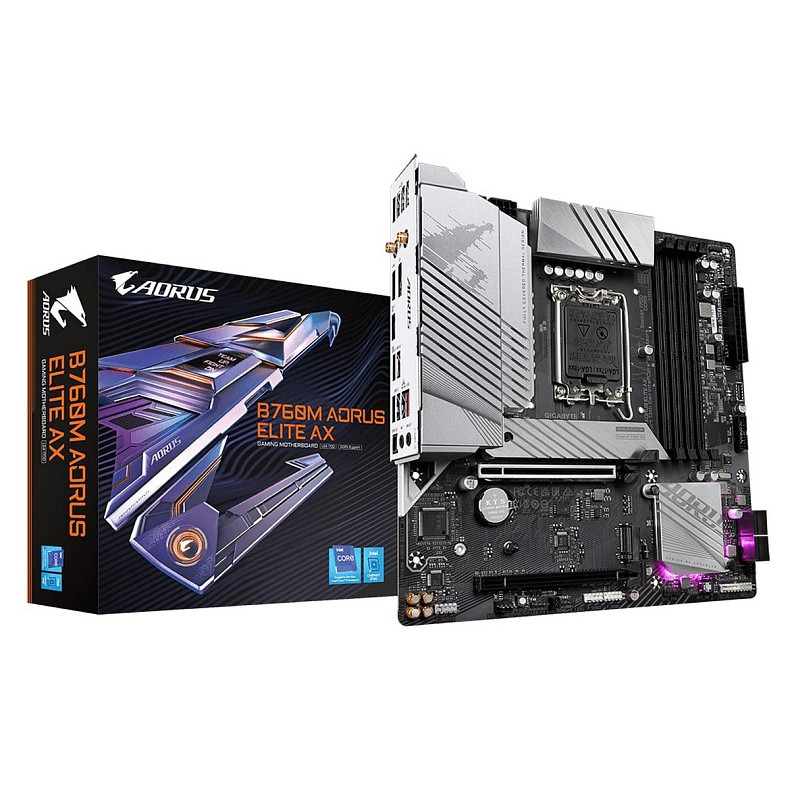 Материнська плата GIGABYTE B760M AORUS ELITE AX s1700 B760 4xDDR5 M.2 HDMI DP mATX