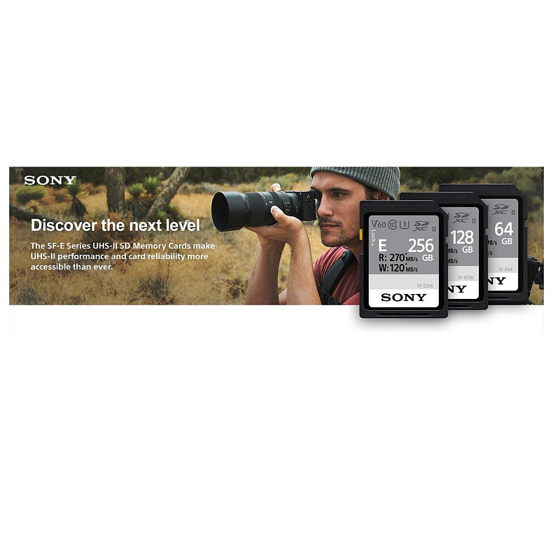 Карта памяти Sony 128 GB SDXC UHS-II U3 V60 SFE128.ET4