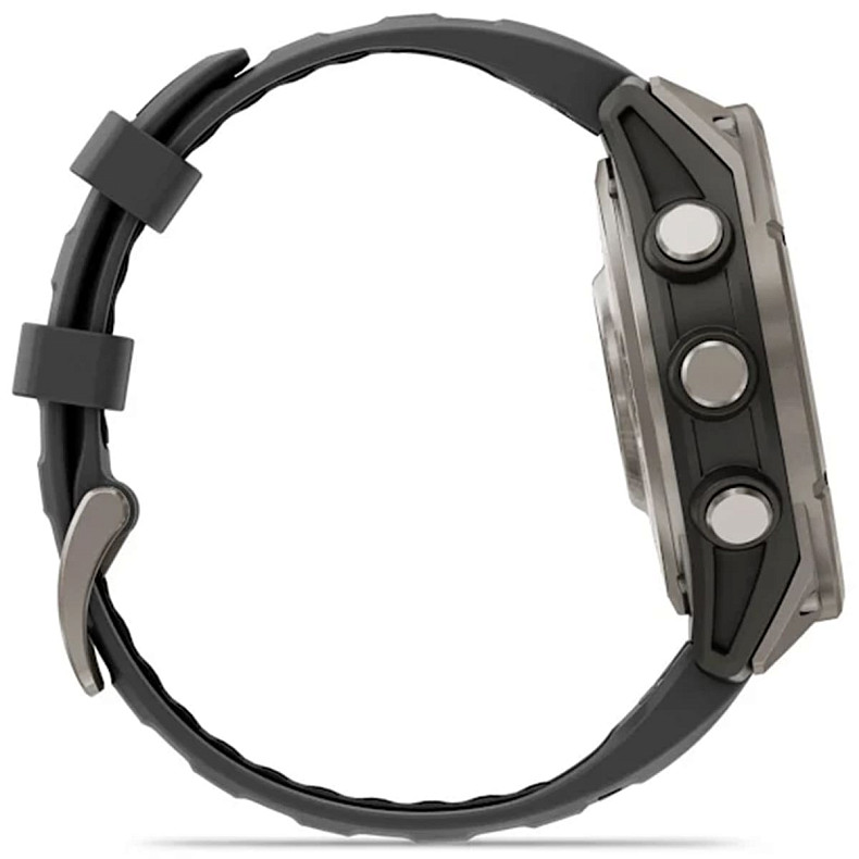 Спортивний годинник GARMIN Fenix ??8 Pro 47 mm AMOLED Sapphire Titanium with Graphite/Black Silicone Band (010-03198-10)