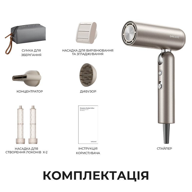 Фен-стайлер Dreame Pocket Pro 5in1 Titanium