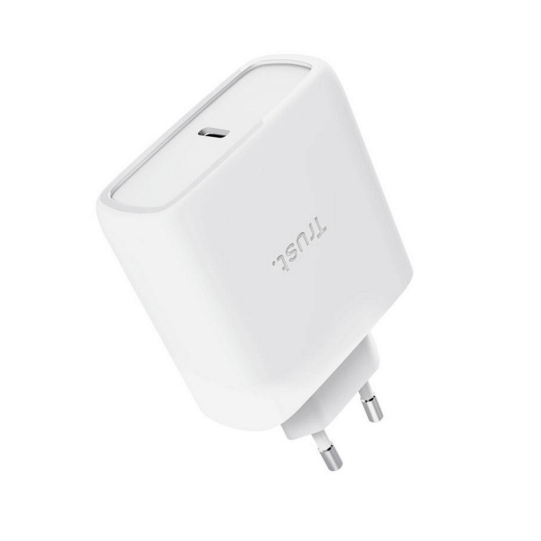 Зарядний пристрій Trust Maxo 65Вт, GaN, USB-C PD/PPS, білий