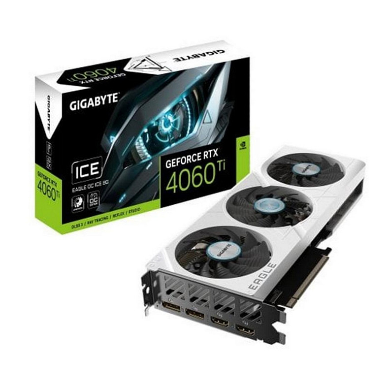 Відеокарта GF RTX 4060 Ti 8GB GDDR6 Eagle OC Ice Gigabyte (GV-N406TEAGLE OC ICE-8GD)