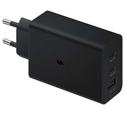 Сетевое зарядное устройство для Samsung 65W Power Adapter Trio w/o cable Black (EP-T6530NBEG)