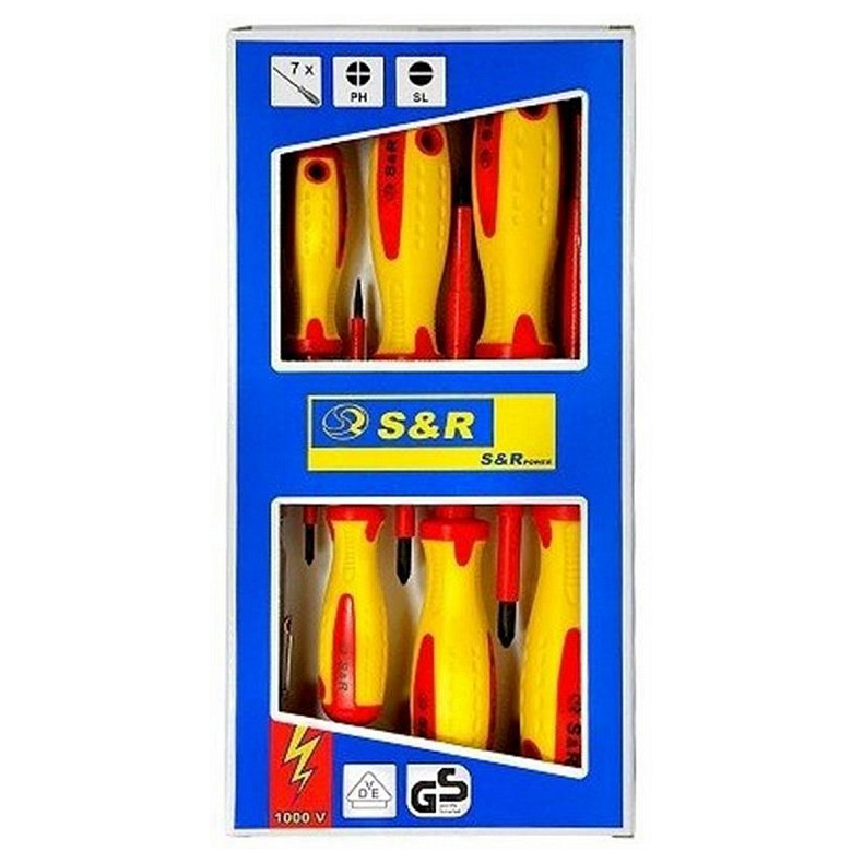 Набір викруток діелектричних S&R PH-SL-Тестер-ПРОФІ, 1000V, 7шт (250681307)