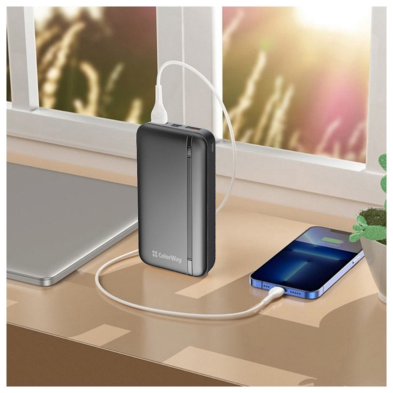 Универсальная мобильная батарея ColorWay Portable Charger 20000mAh Black (CW-PB200LPB4BK-PD)