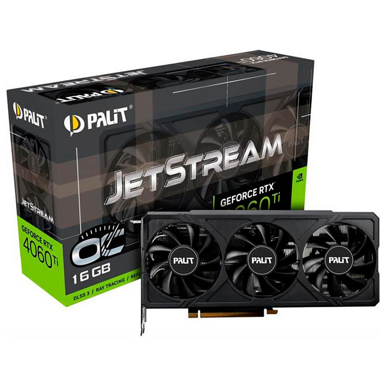 Відеокарта GF RTX 4060 Ti 16GB GDDR6 JetStream Palit (NE6406T019T1-1061J)