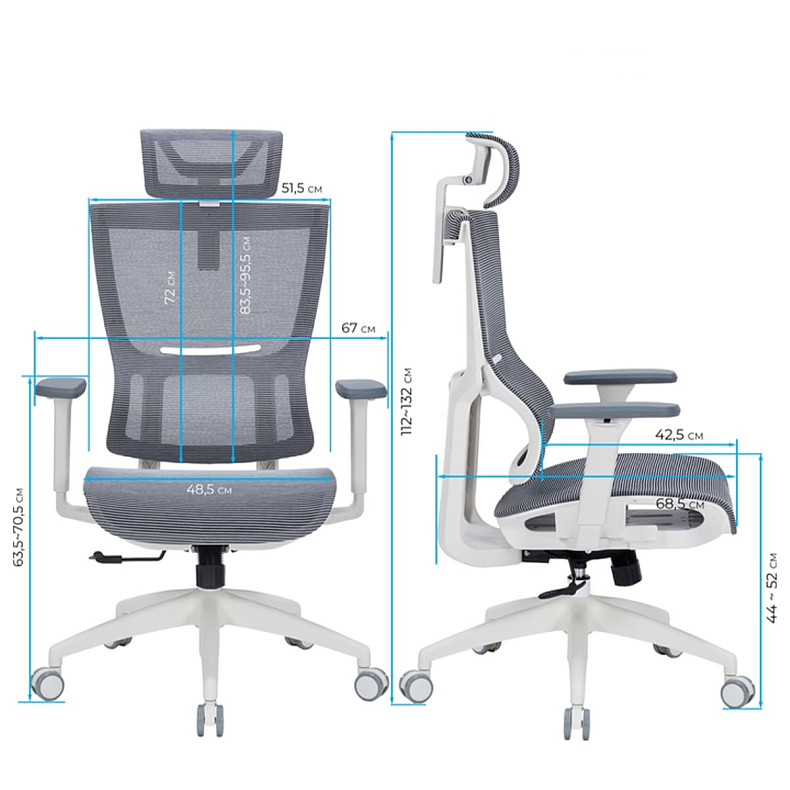 Крісло офісне OfficePro Elegant OC660-W-DG-DG