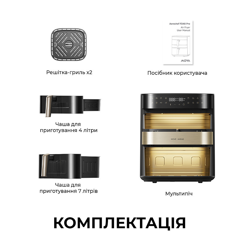 Мультипечь MOVA AeroChef FD40 Pro Black
