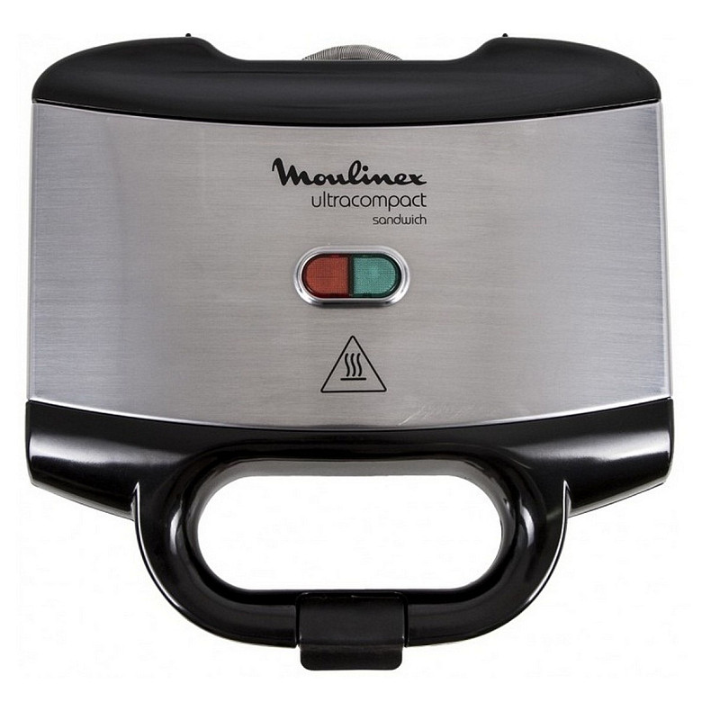 Сэндвичмейкер Moulinex 700Вт, 1 пластина-сэндвич, корпус-нержав.сталь/пластик, черный