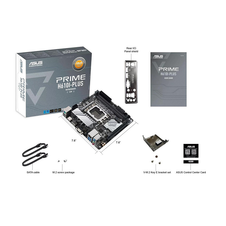 Материнская плата ASUS PRIME H610I-PLUS-CSM s1700 H610 2xDDR5 M.2 HDMI D-Sub DP mITX