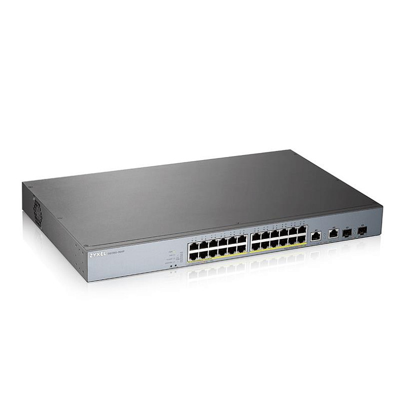 Коммутатор ZYXEL GS1350-26HP (24xGE PoE, L2, 2xGE/SFP, PoE 375W, металл)