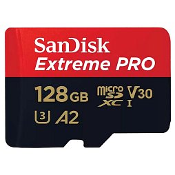Карта памяти SanDisk microSD 128GB C10 UHS-I U3 Extreme Pro V30+SD