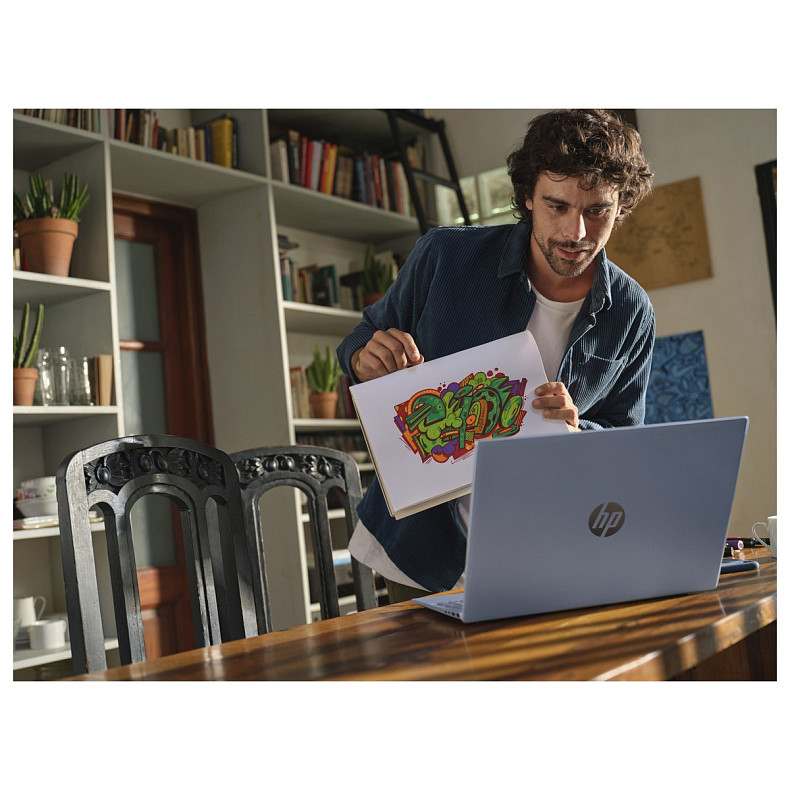 Ноутбук HP OmniBook 5 16-af1011ru 16" WUXGA IPS AG, Intel U7-255U, 24GB, F1TB, UMA, DOS, голубой