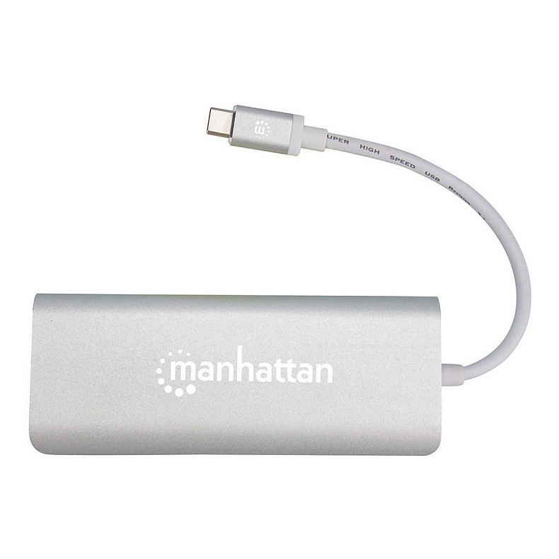 Док-станція Intracom USB3.1 Type-C --> HDMI/USB 3.0x2/RJ45/SD/PD 60W Hub 7-in-1 Manhattan