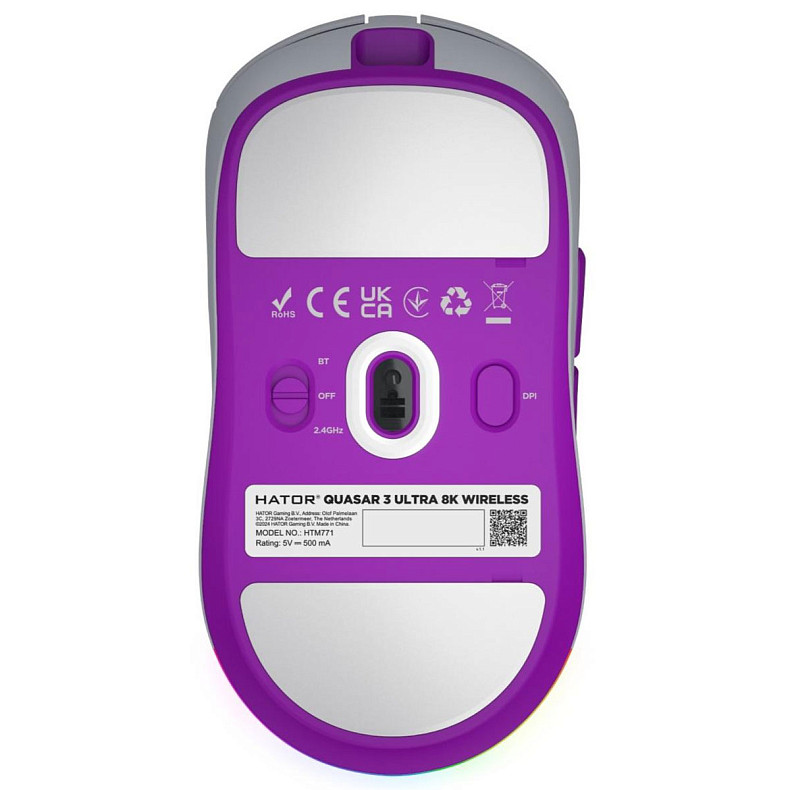 Игровая мышь HATOR Quasar 3 ULTRA 8K Wireless (HTM771) white