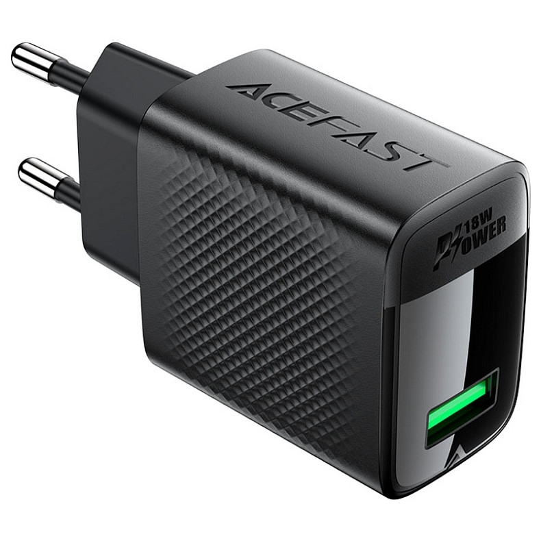 Зарядний пристрій USB-A 20W + Type-C cable A90 Fast Charger Black Acefast