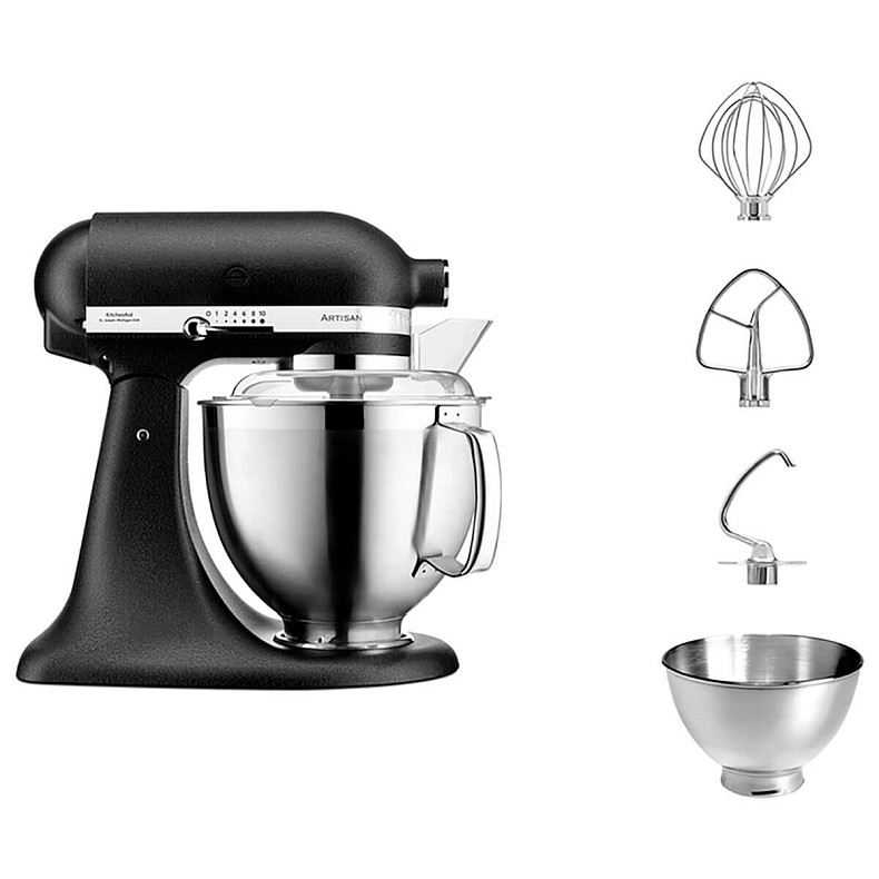 Кухонний комбайн KitchenAid Artisan 4,8 л 5KSM185PSEBK з відкидним блоком колір чугун