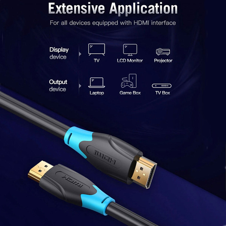 Кабель HDMI M - M, 5.0 м, V2.0, 4K 60Гц, PVC Vention