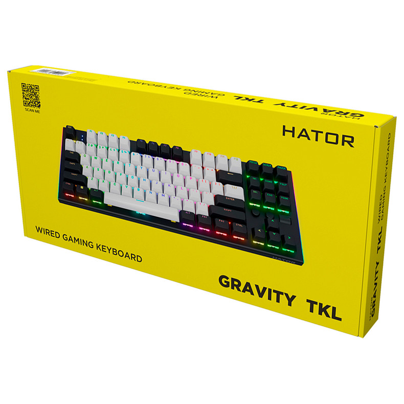 Клавіатура HATOR Gravity TKL orange (HTK560) black, US layout