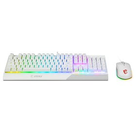Комплект клавиатуры и мыши MSI Vigor GK30 COMBO WHITE UA USB, EN/UKR/RU, RGB, белый