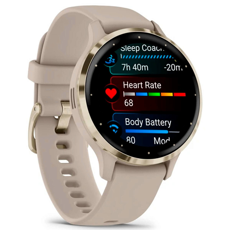 Спортивные часы GARMIN Venu 3s Soft Gold Stainless Steel Bezel with French Gray Case and Silicone Band