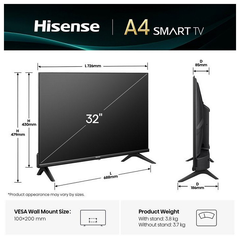 Телевізор Hisense 32A4Q