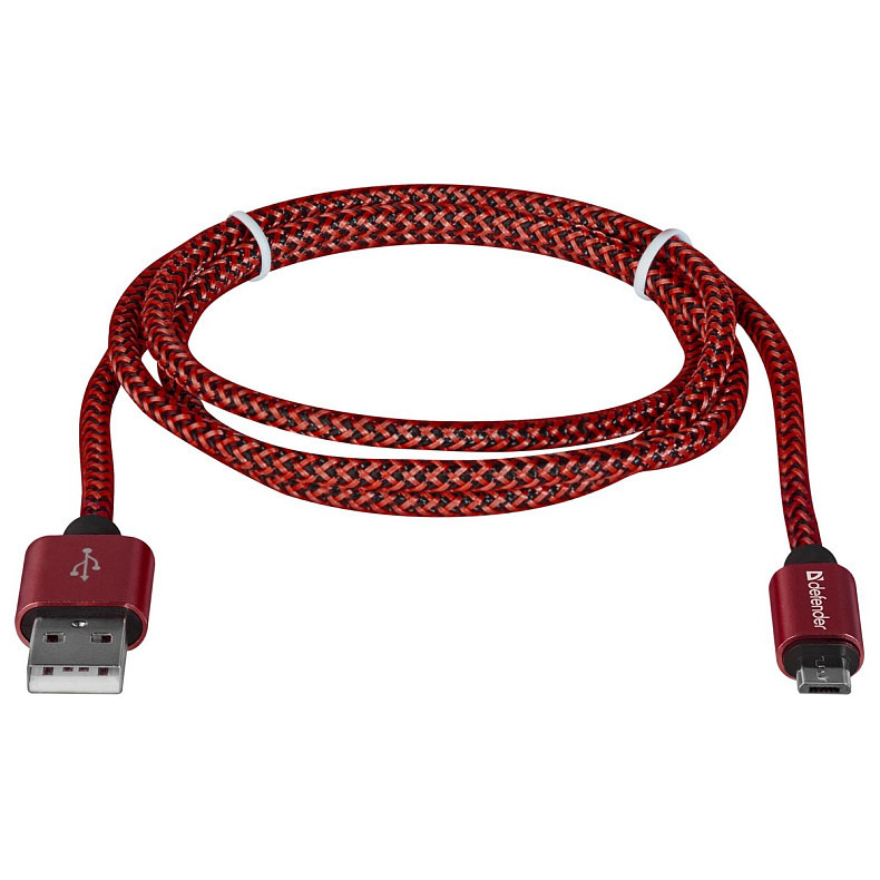 Кабель USB AM-micro BM, 1.0 м, червоний, 08-03T PRO Defender