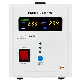 ИБП LogicPower LPY-PSW-500VA+(350Вт) 5A/10A с правильной синусоидой 12В, без АКБ