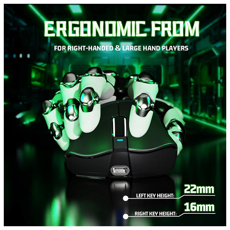 Мишка Attack Shark V3 Ultra-Light, Wireless, PAW3311 сенсор, 25000dpi., 6кн., Black