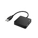 Хаб Hama USB-A > 4xUSB-A, 0.15м, чорний