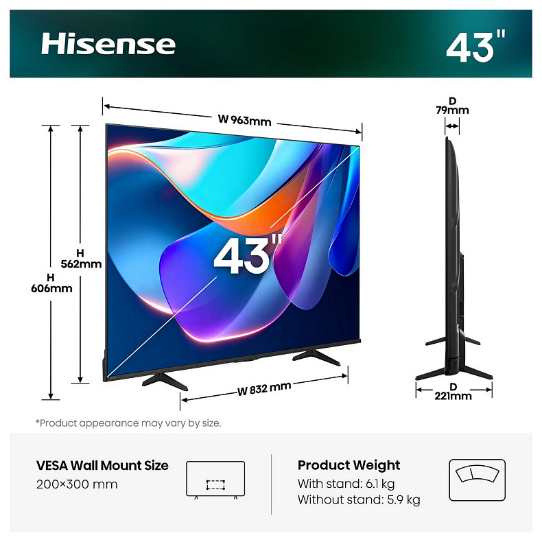 Телевізор HISENSE 43A6S