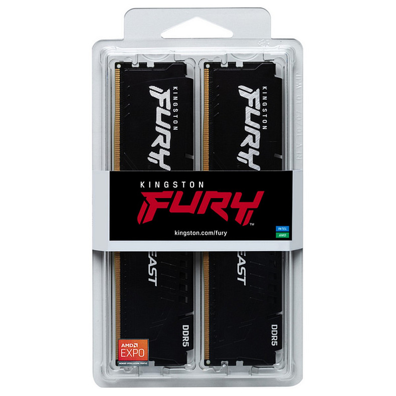 ОЗУ DDR5 2x16GB/6000 Kingston Fury Beast Black (KF560C36BBE2K2-32)