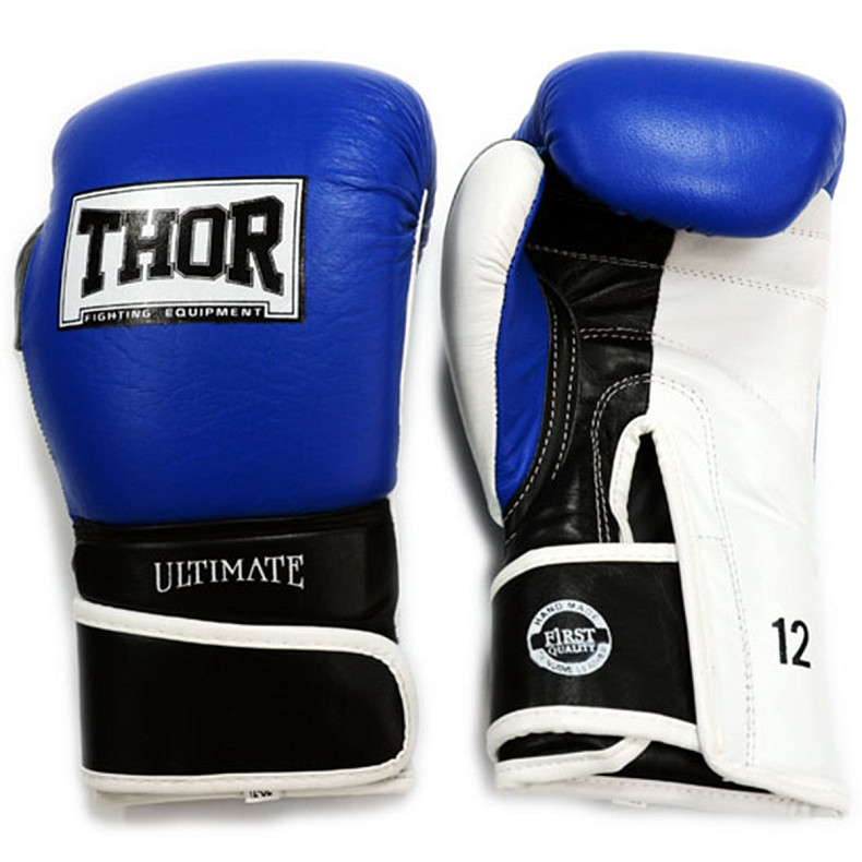 Перчатки боксерские THOR ULTIMATE 10oz /PU /сине-черно-белые