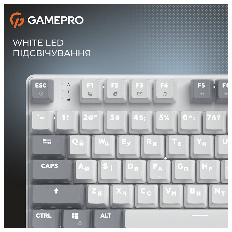 Клавіатура GamePro Genesis Metallic MK110W Outemu Red Swithes USB White