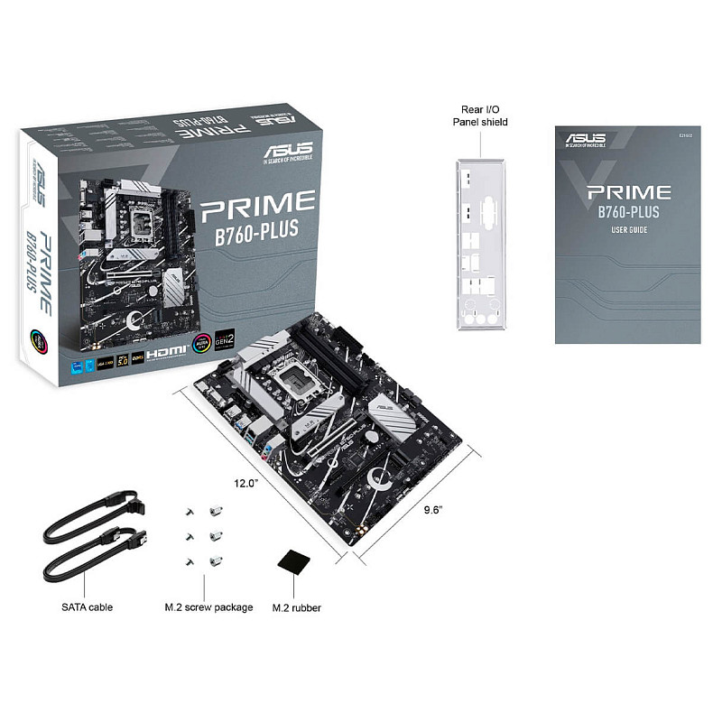 Материнская плата ASUS PRIME B760-PLUS s1700 B760 4xDDR5 M.2 HDMI D-Sub DP ATX