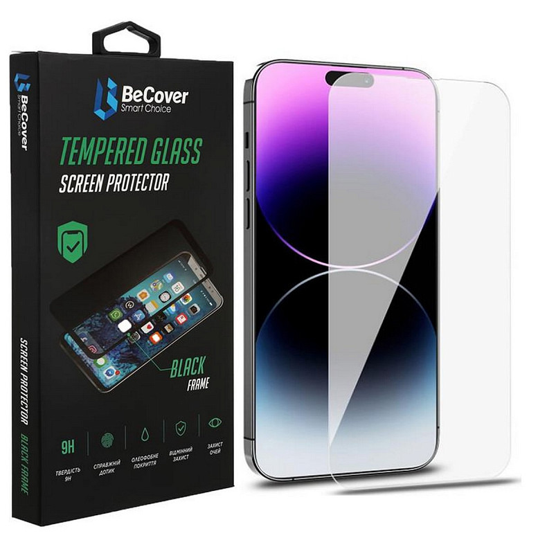 Захисне скло BeCover для Apple iPhone 14 Pro Max Crystal Clear Glass 3D (708087)