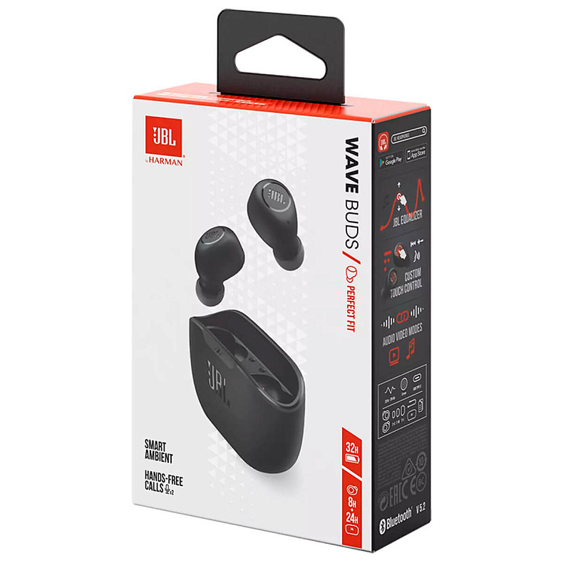 Навушники JBL Wave Buds Black (JBLWBUDSBLK)