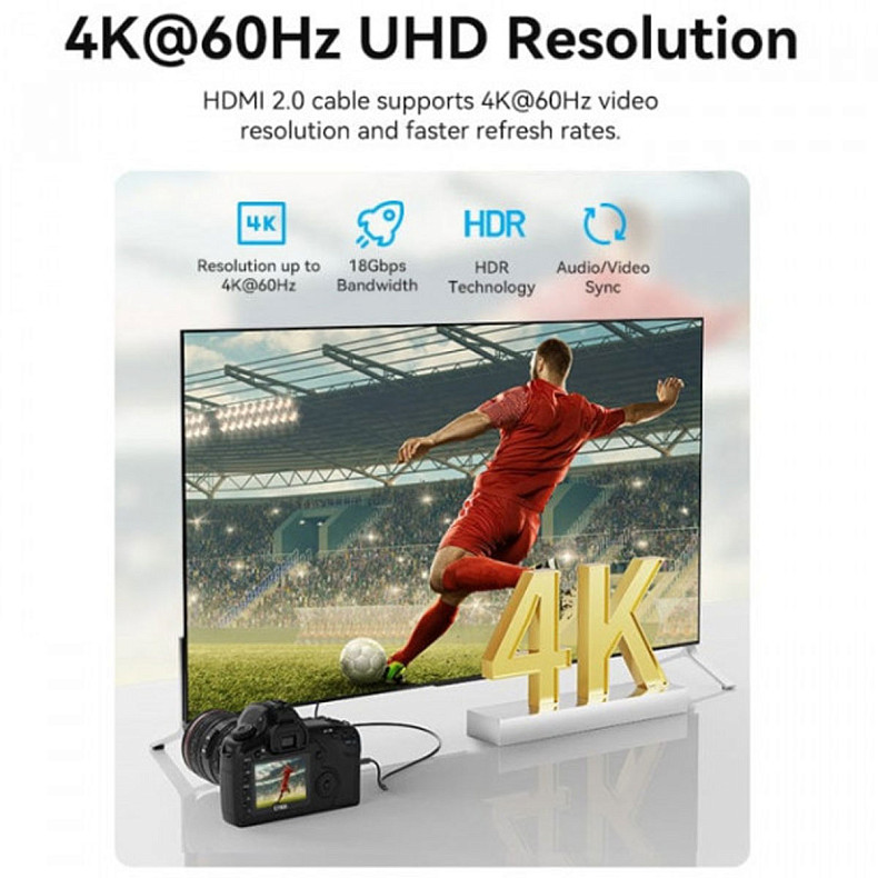 Кабель HDMI M – micro M, 3.0 м, V2.0 4K 60Гц 18Gbps HDR Dolby Vention