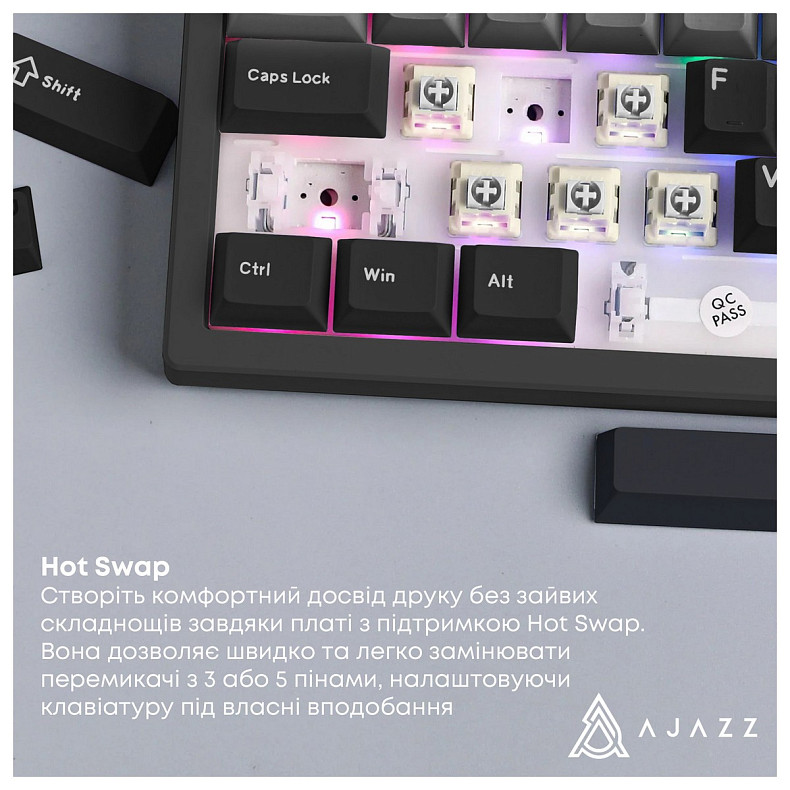 Клавиатура Ajazz AK650 Day Dream Switch Gradient Black USB-C (AK650-DD-BG)