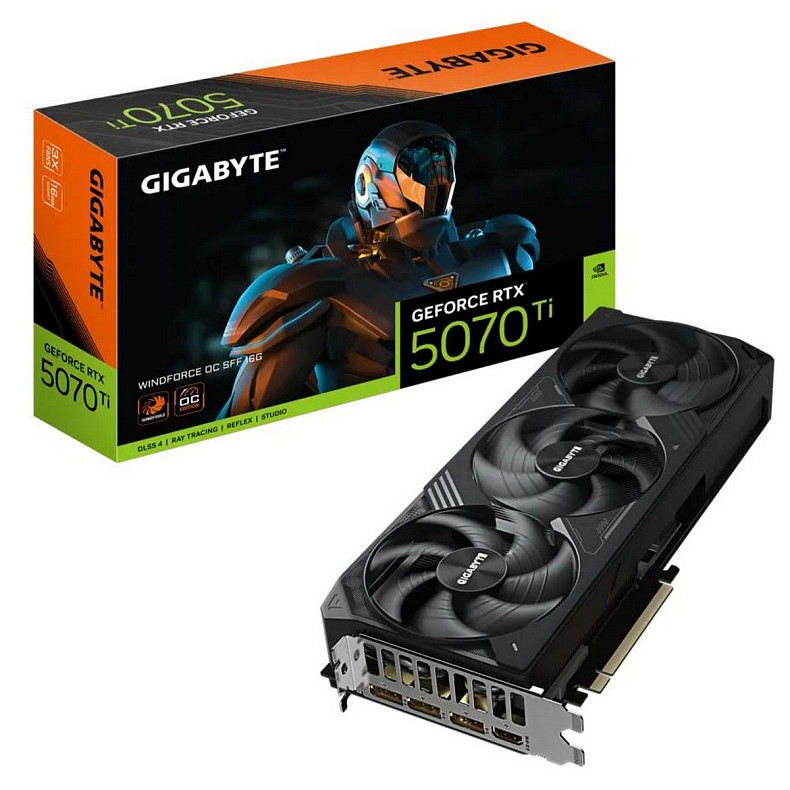 Відеокарта Gigabyte Windforce OC GF RTX 5070 Ti 16GB GDDR7 (GV-N507TWF3OC-16GD)