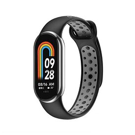 Ремінець BeCover Vents Style для Xiaomi Mi Smart Band 8 Black-Gray (709415)