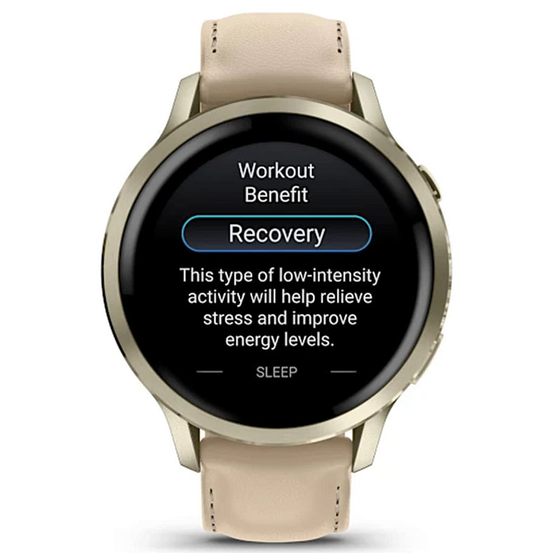 Смарт-годинник GARMIN Venu 4 41 mm Lunar Gold with Bone Silicone Band and Light Sand Leather Band (010-03013-03)