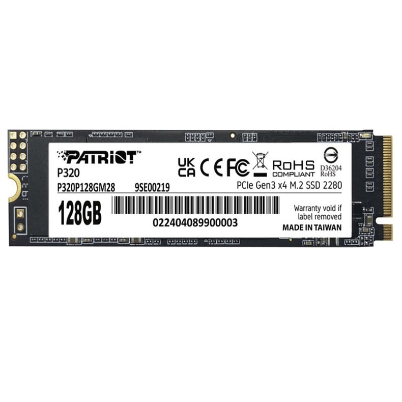 SSD диск 128GB Patriot P320 M.2 2280 PCIe 3.0 x4 NVMe TLC (P320P128GM28)