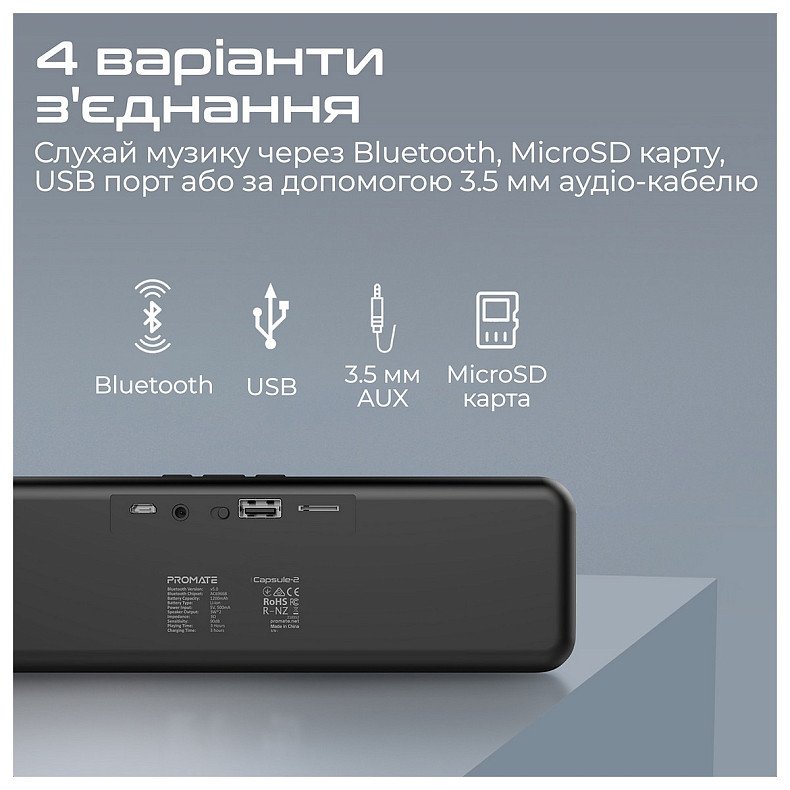 Акустическая система Promate Capsule-2 6W Black